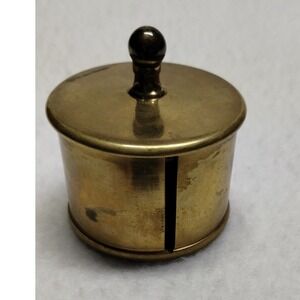 Vintage‎ Gatco Solid Brass Stamp Dispenser Trinket Box Monogram Letter C